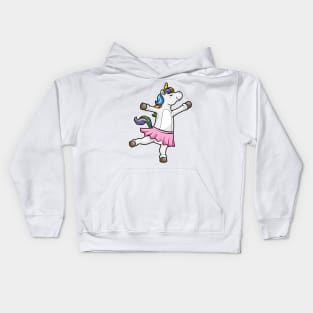 Unicorn is dancing at the ballet Kids Hoodie